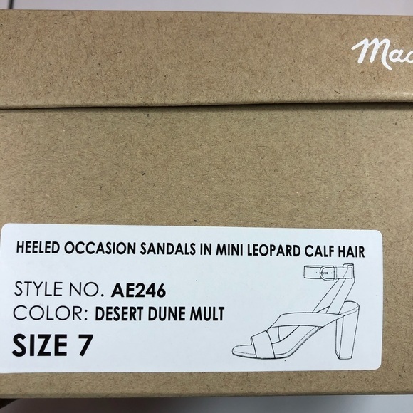 Madewell Brown Liv Leopard Calf Hair Sandals 7 - Picture 8 of 8